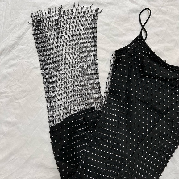 rhinestone netted midi dress - Picture 3 of 10